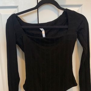 Free People Black bodysuit